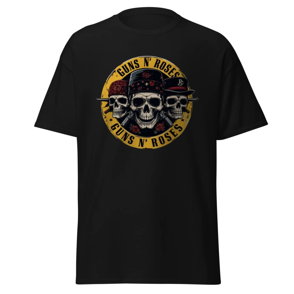 Guns N' Roses - Triple Skull Band Graphic - Premium T-Shirt - Vintage Streetwear